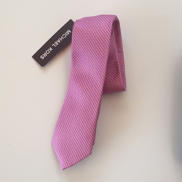 Michael Kors Pink Silk Textured Tie